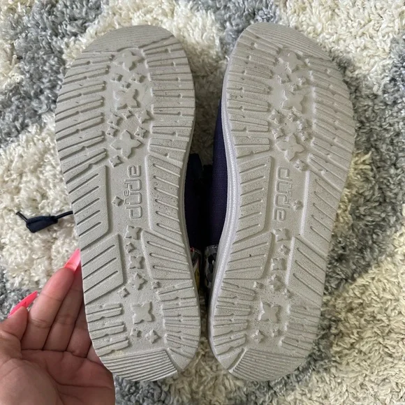 Hey Dude WOMENS Blue Loafers with Colorful Accents - Picture 3 of 5